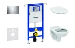 Geberit Duofix - Set Voorwandinstallatie, Closet Alpha Met WC-zitting, SIGMA30 Bedieningsknop, Chroom 111.355.00.5 ND6