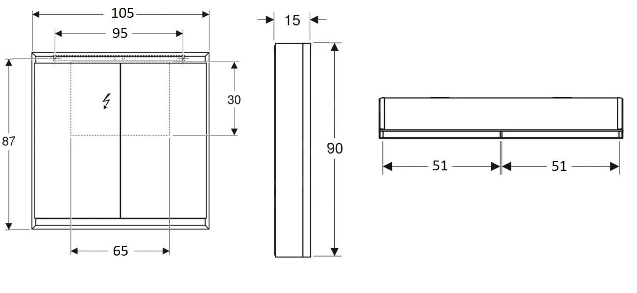 Geberit ONE - Spiegelkast Met LED-verlichting, 1050x900x150 Mm, 2 Deuren, Aluminium 505.814.00.1 2 Geberit ONE - Spiegelkast Met LED-verlichting, 1050x900x150 Mm, 2 Deuren, Aluminium 505.814.00.1 - Afbeelding 2