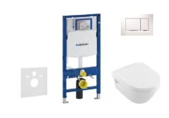 Geberit Duofix - Set Voorwandinstallatie, Toilet En Villeroy & Boch Zitting, Bedieningspaneel Sigma30, DirectFlush, SoftClose, CeramicPlus, Wit/chroom 111.300.00.5 NB5