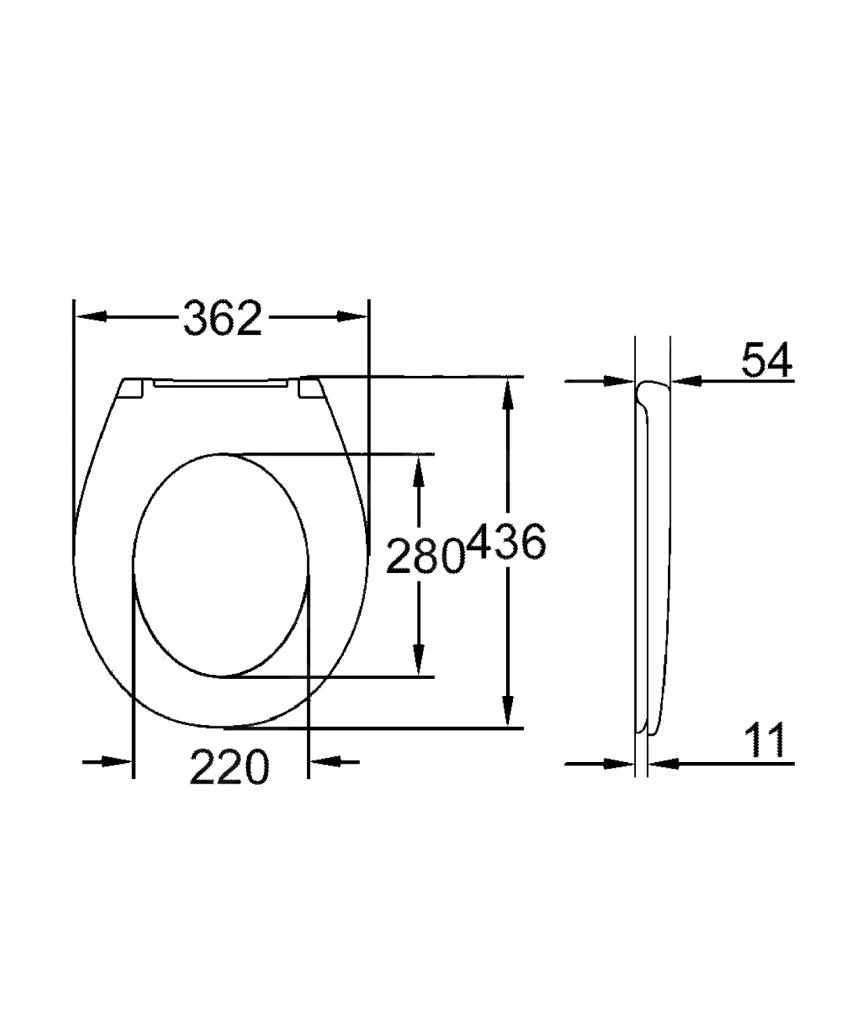 Grohe Bau Ceramic - Closetzitting Met SoftClose, Duroplast, Wit 39493000 2 Grohe Bau Ceramic - Closetzitting Met SoftClose, Duroplast, Wit 39493000 - Afbeelding 2