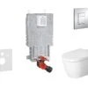 Grohe Uniset - Complete Toiletset, Wand-wc + Me By Starck Toiletzitting, Rimless, SoftClose, + Bedieningsplaat Skate Cosmo, Chroom 38643SET-KM