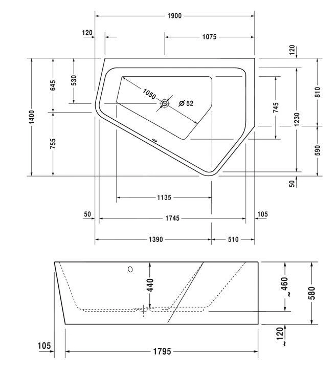 Duravit Paiova 5 - Asymmetrisch Bad, 1900x1400 Mm, Met Paneel, Rechts, Wit 700397000000000 2 Duravit Paiova 5 - Asymmetrisch Bad, 1900x1400 Mm, Met Paneel, Rechts, Wit 700397000000000 - Afbeelding 2