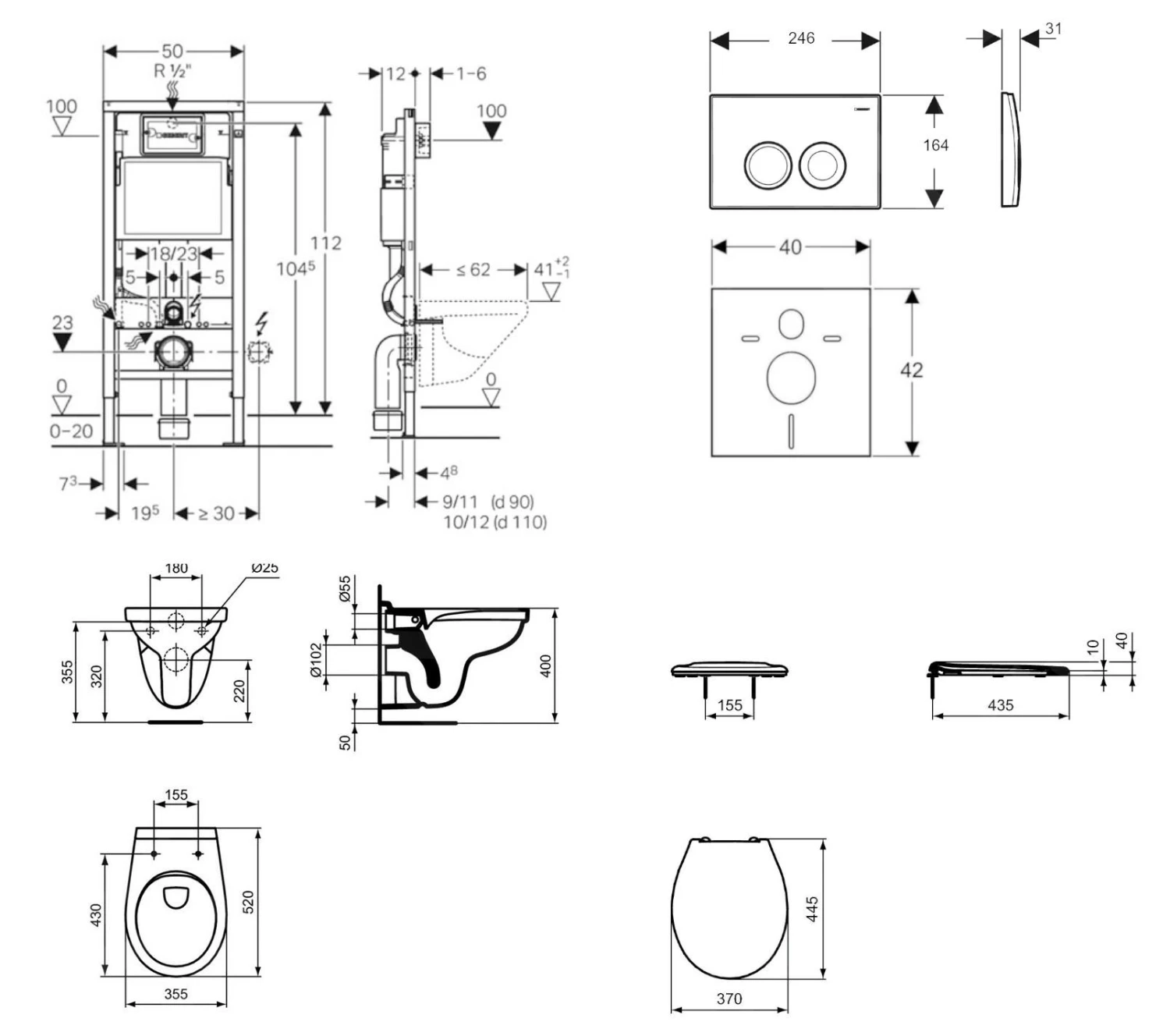 Geberit Duofix - Set Voorwandinstallatie, Closet Alpha Met WC-zitting, Bedieningsplaat Delta21, Alpine Wit 458.103.00.1 NR1 2 Geberit Duofix - Set Voorwandinstallatie, Closet Alpha Met WC-zitting, Bedieningsplaat Delta21, Alpine Wit 458.103.00.1 NR1 - Afbeelding 2