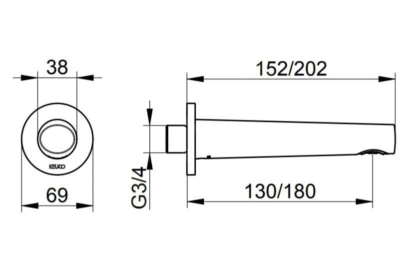 Keuco Edition 400 - Baduitloop, Chroom 51545010001 2 Keuco Edition 400 - Baduitloop, Chroom 51545010001 - Afbeelding 2
