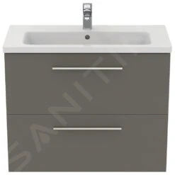 Ideal Standard I.Life S - Wastafelonderkast, 800x375x630 Mm, 2 Laden, Mat Kwartsgrijs T5295NG -Badkamer Luxe e2ed18be86bae427a5ef54de