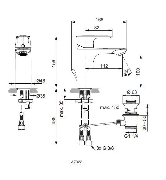 Ideal Standard Connect Air - Wastafelkraan Met Waste, Silver Storm A7022GN 2 Ideal Standard Connect Air - Wastafelkraan Met Waste, Silver Storm A7022GN - Afbeelding 2