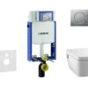 Geberit Kombifix - Inbouwreservoir Voor Hangend Toilet Met SIGMA01 Bedieningsknop, Mat Chroom + Tece One - Hangend Douche-wc En Wc-bril, Rimless, SoftClose 110.302.00.5 NT3