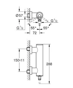 Grohe Atrio - Douchekraan, Geborsteld Hard Graphite 32650AL3 -Badkamer Luxe e348e52d138192e537b9e588