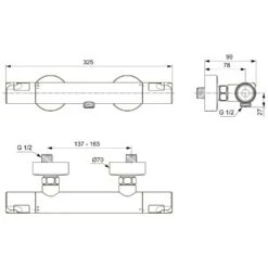 Ideal Standard CeraTherm - T50 Thermostatische Douchekraan, Chroom A7214AA -Badkamer Luxe e376ad89f5152a673a24a61a