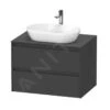 Duravit Ketho.2 - Wastafelonderkast Met Uitsparing 568x800x550 Mm, 2 Laden, Grafiet Mat K24895049490000