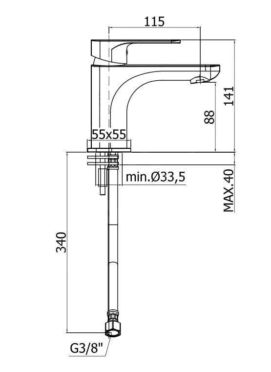 Paffoni Sly - Wastafelkraan, Energy Saving, Chroom SY071CR-ES 2 Paffoni Sly - Wastafelkraan, Energy Saving, Chroom SY071CR-ES - Afbeelding 2