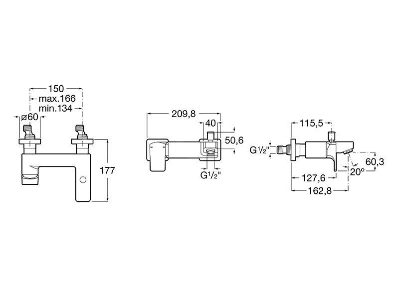 Roca L90 - Badkraan, Chroom A5A0D01C00 2 Roca L90 - Badkraan, Chroom A5A0D01C00 - Afbeelding 2