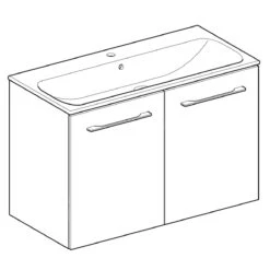 Geberit Selnova Square - Wastafelonderkast 635x988x480 Mm, Met Wastafel, 2 Deuren, Glanzend Wit 501.260.00.1 -Badkamer Luxe e58c82e84551abe4f22c59fb 1