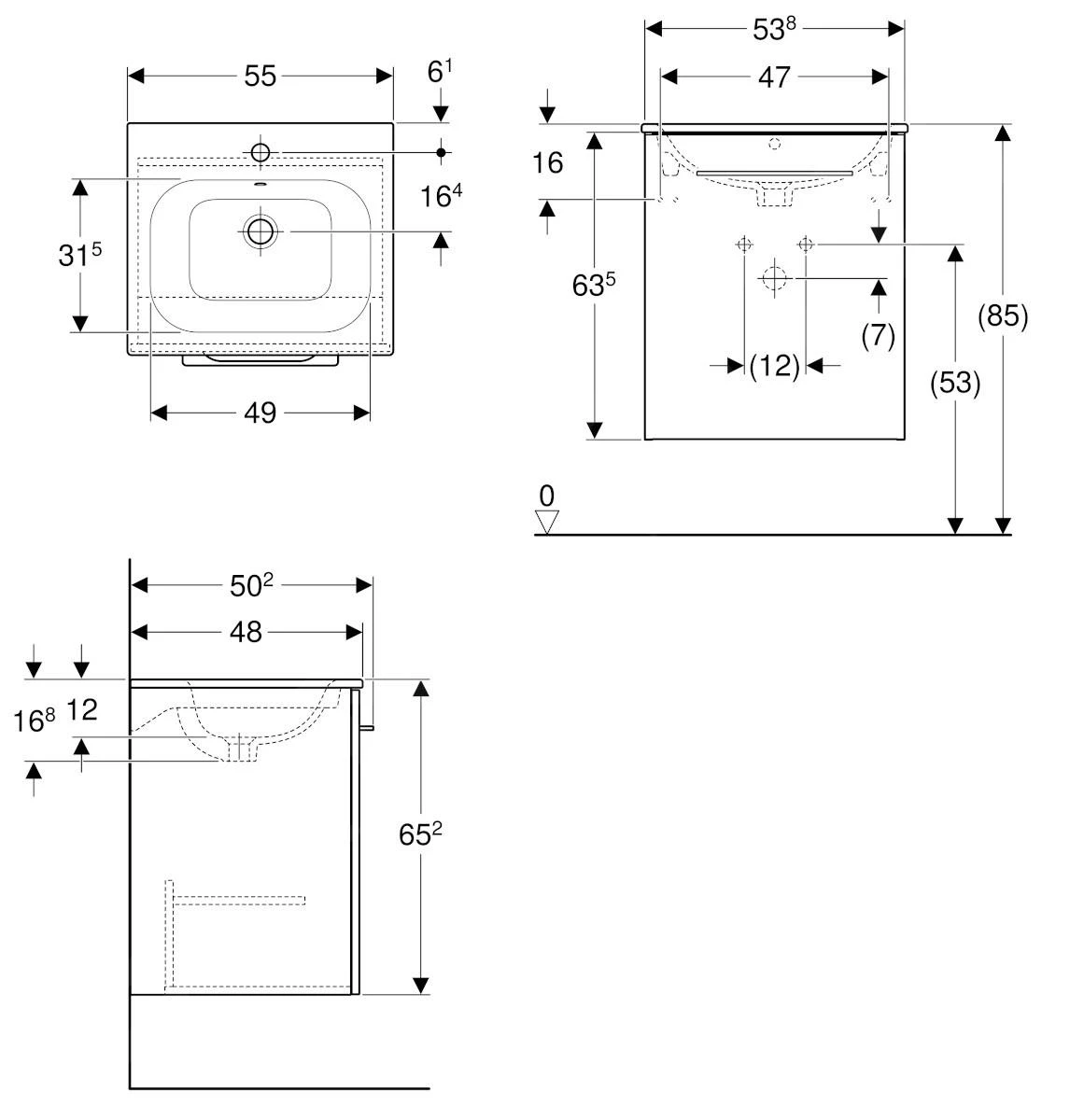 Geberit Selnova Square - Wastafelonderkast 635x538x480 Mm, Met Wastafel, 1 Deur, Hickorynoot 501.250.00.1 2 Geberit Selnova Square - Wastafelonderkast 635x538x480 Mm, Met Wastafel, 1 Deur, Hickorynoot 501.250.00.1 - Afbeelding 2