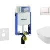 Geberit Kombifix - Set Voorwandinstallatie, Toilet En Zitting Villeroy & Boch, Bedieningspaneel Sigma30, DirectFlush, SoftClose, CeramicPlus, Wit / Glanzend Chroom 110.302.00.5 NB5