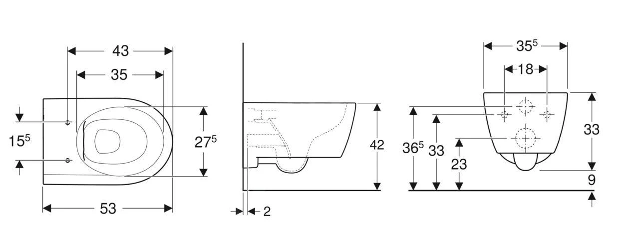 Geberit ICon - Hangend Toilet, Rimfree, KeraTect, Wit 501.661.00.8 2 Geberit ICon - Hangend Toilet, Rimfree, KeraTect, Wit 501.661.00.8 - Afbeelding 2