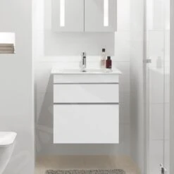 Villeroy & Boch Venticello - Wastafelkast, 603x590x502 Mm, 2 Laden, Glosy White A92401DH -Badkamer Luxe e68976748dfb7f4ddf056473