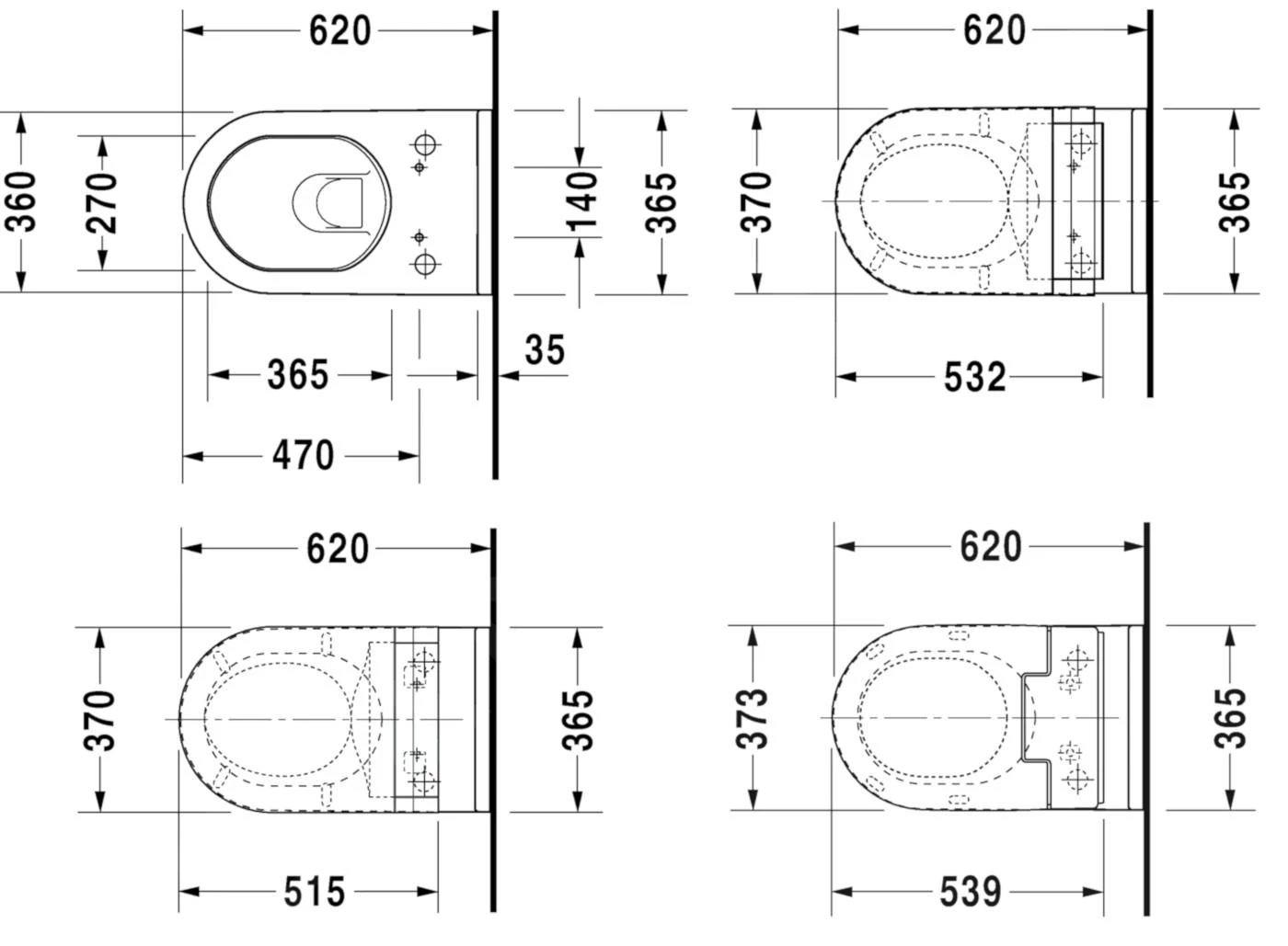 Duravit Starck 3 - Wandcloset Voor SensoWash, Wit 2226590000 2 Duravit Starck 3 - Wandcloset Voor SensoWash, Wit 2226590000 - Afbeelding 2