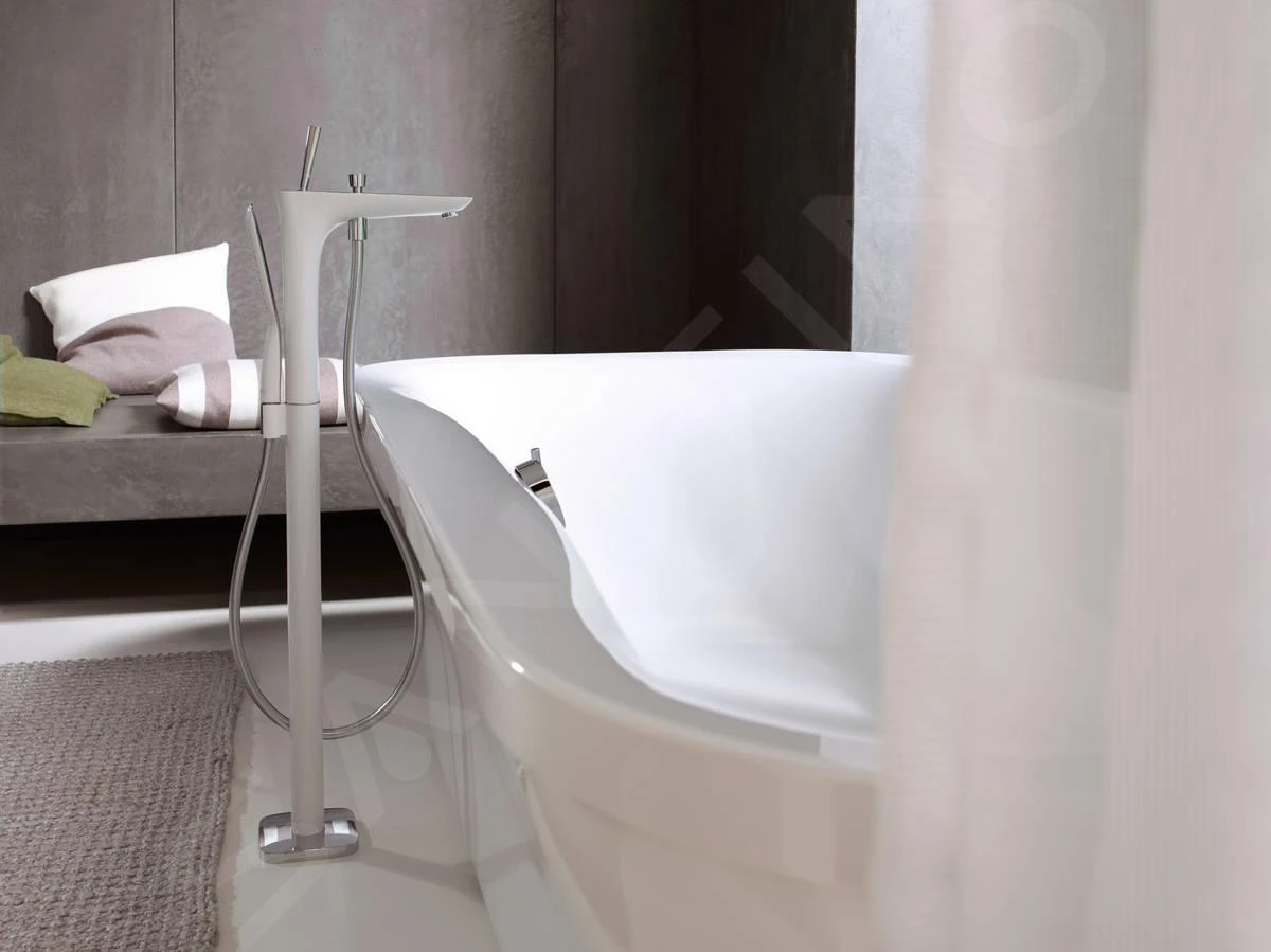 Hansgrohe PuraVida - Vrijstaande Badkraan, Wit/chroom 15473400 3 Hansgrohe PuraVida - Vrijstaande Badkraan, Wit/chroom 15473400 - Afbeelding 3
