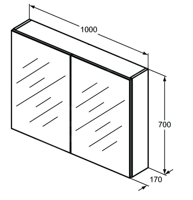Ideal Standard Mirror&Light - Spiegelkast Met LED Verlichting En Inlegplank, 1000x700 Mm, Aluminium T3498AL 2 Ideal Standard Mirror&Light - Spiegelkast Met LED Verlichting En Inlegplank, 1000x700 Mm, Aluminium T3498AL - Afbeelding 2