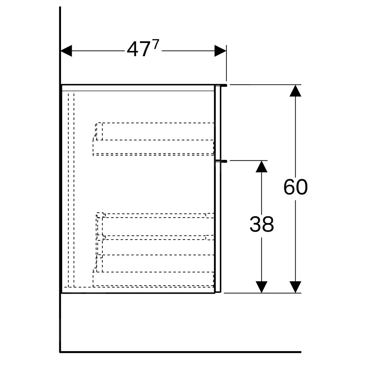 Geberit ICon - Zijkast, 450x600x477 Mm, Platina Hoogglans 840047000 3 Geberit ICon - Zijkast, 450x600x477 Mm, Platina Hoogglans 840047000 - Afbeelding 3