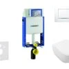 Geberit Kombifix - Toiletset Met Sigma30 Bedieningsplaat, Wit/glanzend Chroom + Villeroy Boch Hangend Toilet En Wc Bril, SoftClose, DirectFlush, CeramicPlus 110.302.00.5 NI5