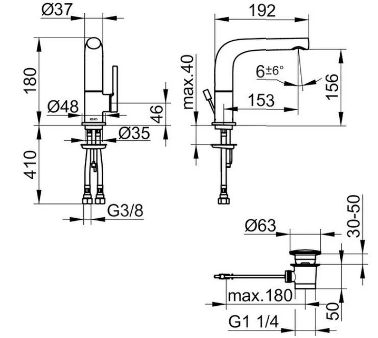 Keuco Edition 400 - Wastafelkraan Met Draaibare Uitloop En Afvoerplug, Zwart Chroom Geborsteld 51505130000 2 Keuco Edition 400 - Wastafelkraan Met Draaibare Uitloop En Afvoerplug, Zwart Chroom Geborsteld 51505130000 - Afbeelding 2