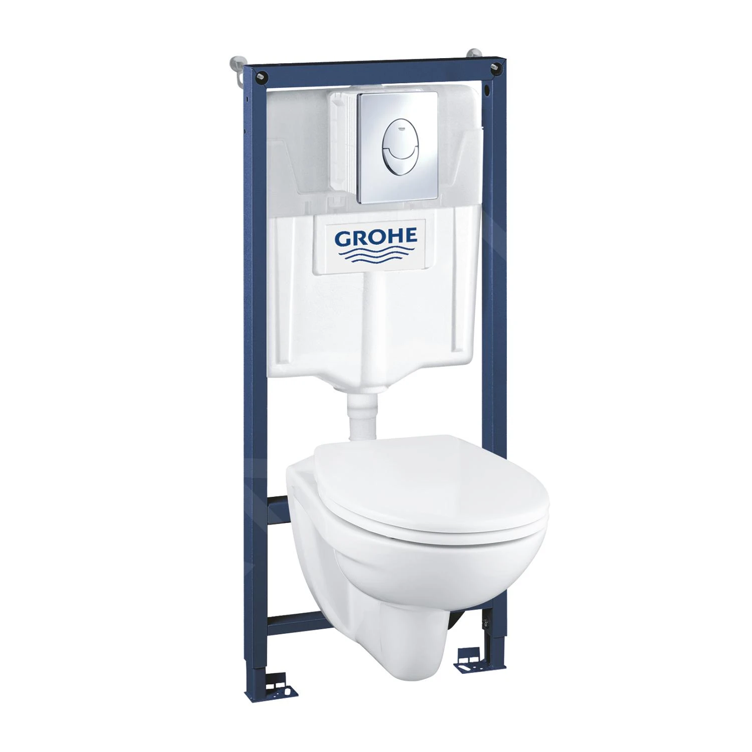 Grohe Solido - Complete Toiletset Met Inbouwreservoir, Hangtoilet En Softclose Wc Bril, Skate Air Bedieningsplaat, Chroom 39192000 1 Grohe Solido - Complete Toiletset Met Inbouwreservoir, Hangtoilet En Softclose Wc Bril, Skate Air Bedieningsplaat, Chroom 39192000