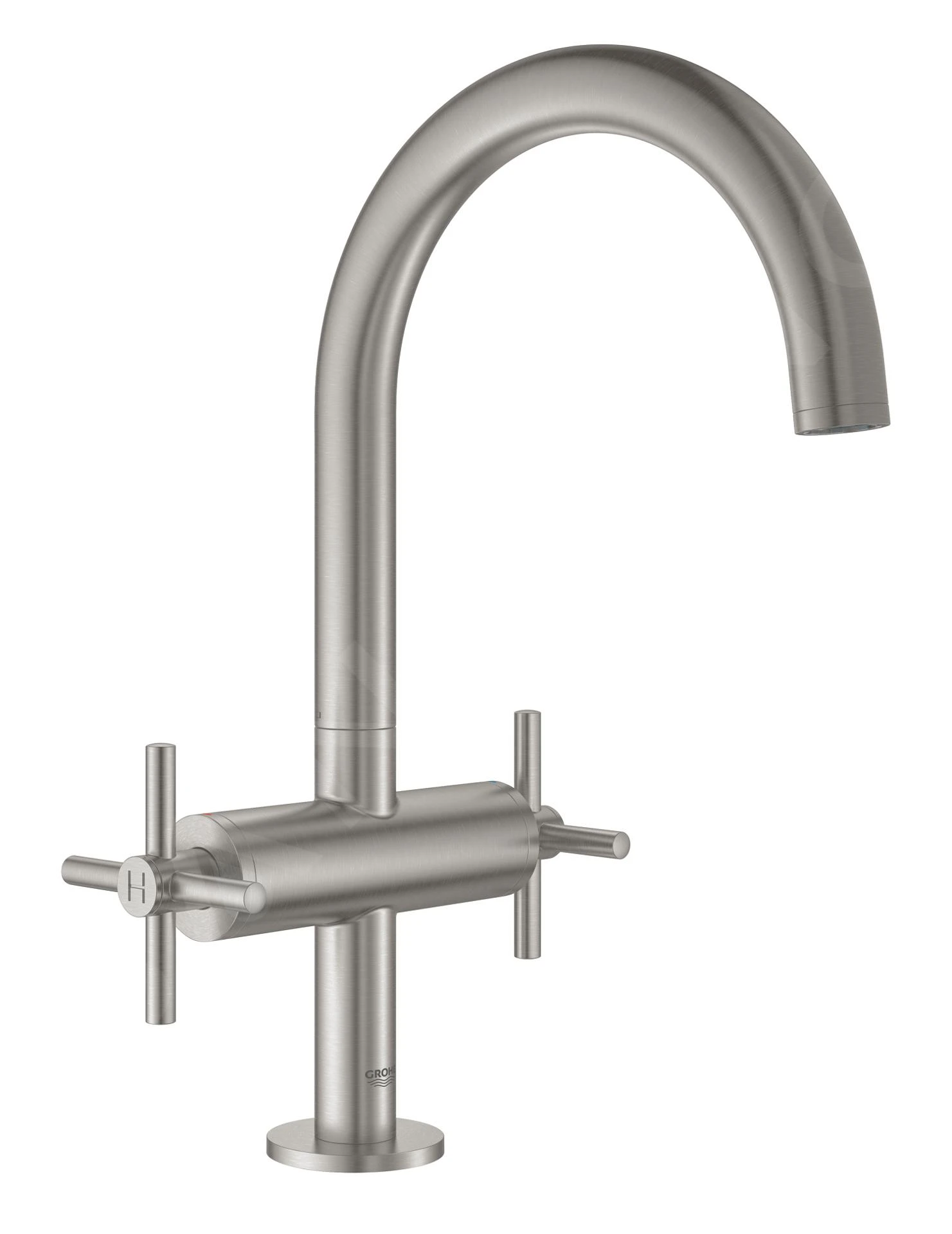 Grohe Atrio - Wastafelkraan Met Waste En Draaibare Uitloop, L-size, Supersteel 21019DC3 1 Grohe Atrio - Wastafelkraan Met Waste En Draaibare Uitloop, L-size, Supersteel 21019DC3