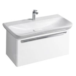 Geberit MyDay - Wastafelonderkast, 810x410x430 Mm, 1 Schuiflade Met LED-verlichting, Glanzend Wit 824100000 -Badkamer Luxe ef3c657b36f08bd865f7f386