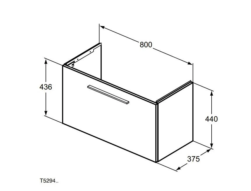 Ideal Standard I.Life S - Wastafelonderkast, 800x375x440 Mm, Mat Carbon Grijs T5294NV 2 Ideal Standard I.Life S - Wastafelonderkast, 800x375x440 Mm, Mat Carbon Grijs T5294NV - Afbeelding 2