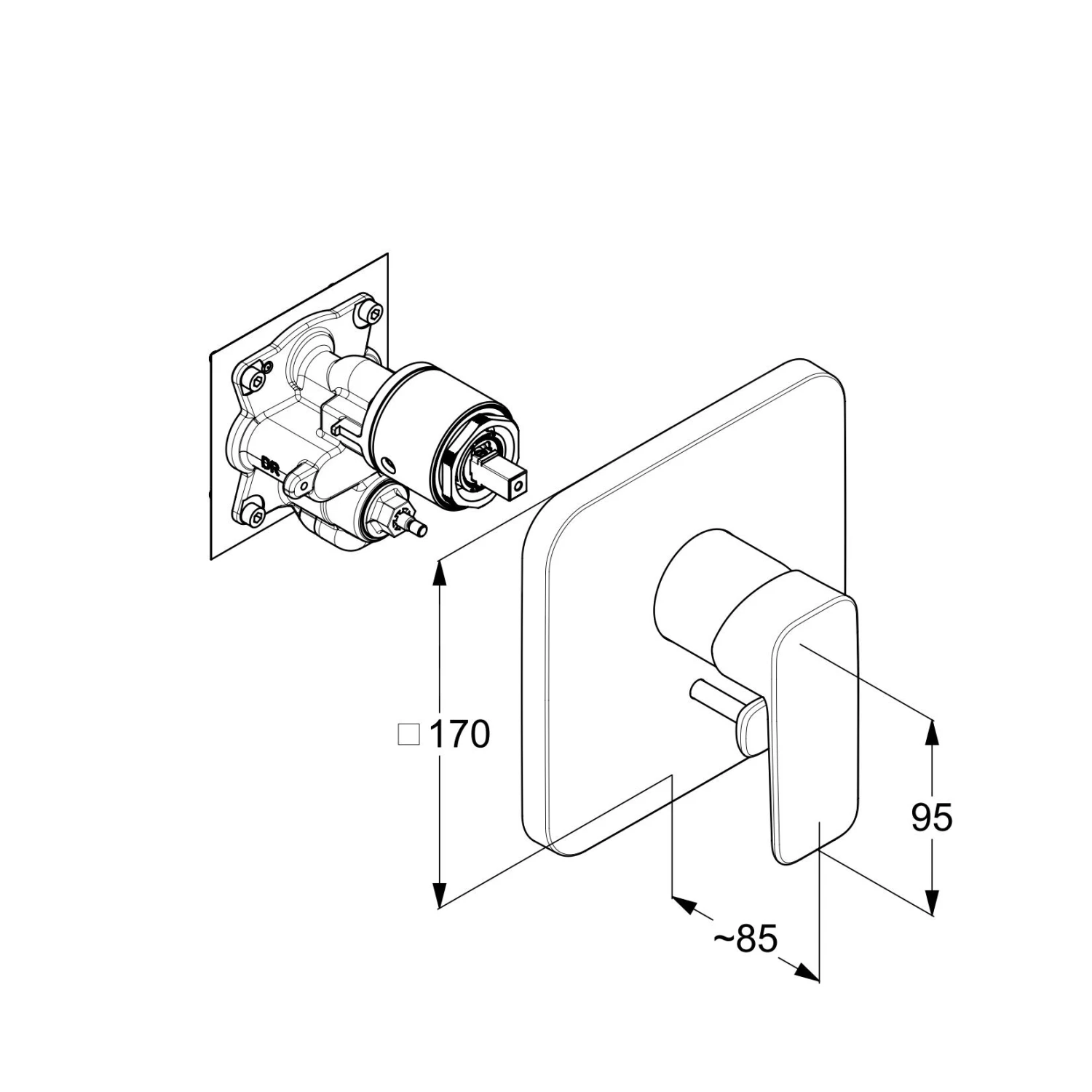 Kludi Pure&Style - Inbouw Badkraan, Chroom 406500575 2 Kludi Pure&Style - Inbouw Badkraan, Chroom 406500575 - Afbeelding 2