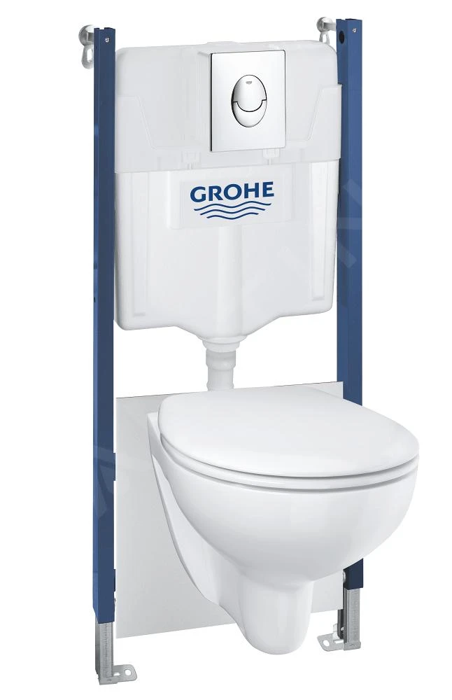 Grohe Solido - Voorwand Montageset, Bau Ceramic Toilet En Softclose Zitting, Start Bedieningsplaat, Chroom 39419000 1 Grohe Solido - Voorwand Montageset, Bau Ceramic Toilet En Softclose Zitting, Start Bedieningsplaat, Chroom 39419000