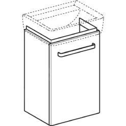 Geberit Selnova Compact - Wastafelkast, 400x340x604 Mm, 1 Deur, Glanzend Wit/mat Wit 501.490.00.1 -Badkamer Luxe f354215f95a08d658e61d6a9 1