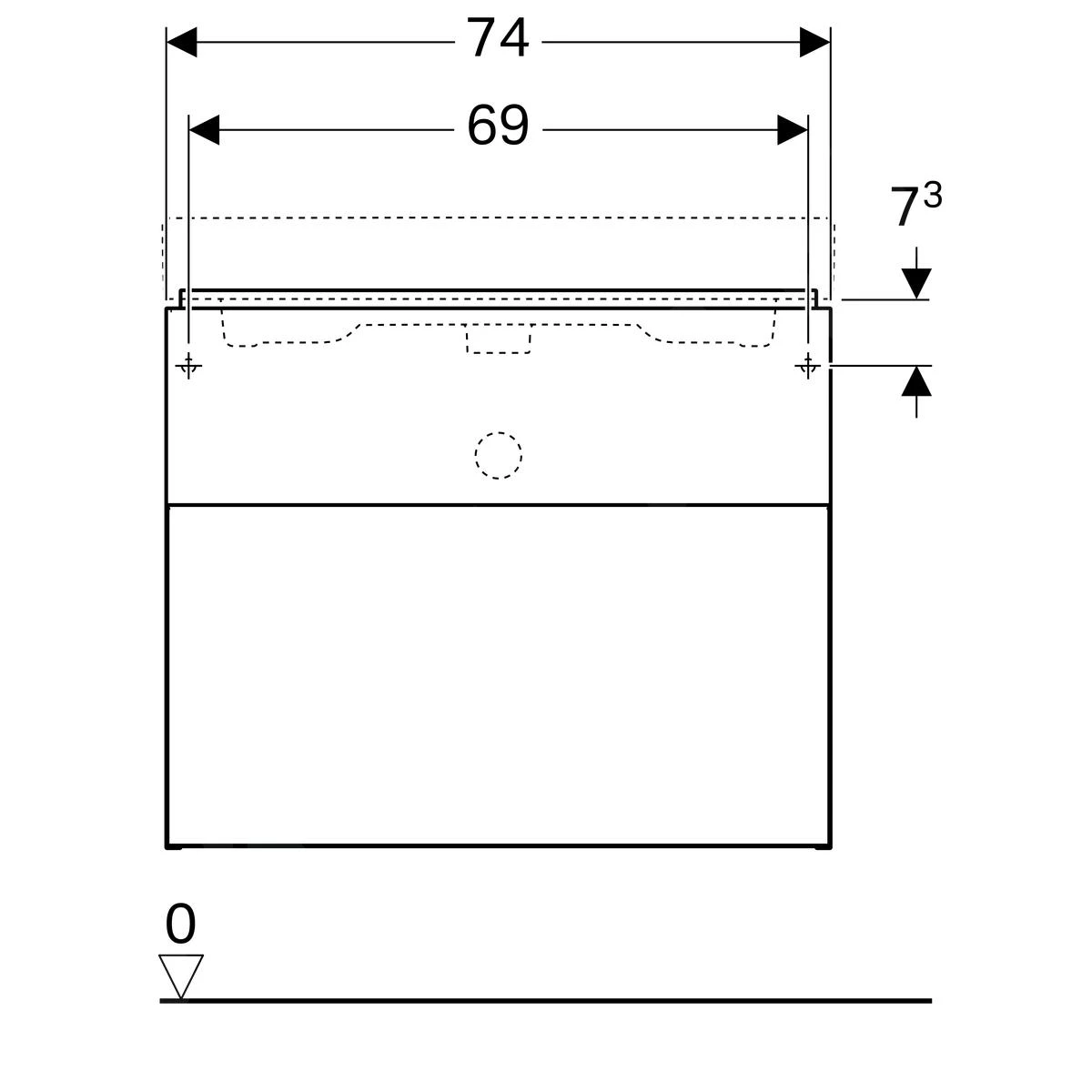 Geberit ICon - Wastafelonderkast, 740x620x477 Mm, Platina Hoogglans 840377000 2 Geberit ICon - Wastafelonderkast, 740x620x477 Mm, Platina Hoogglans 840377000 - Afbeelding 2