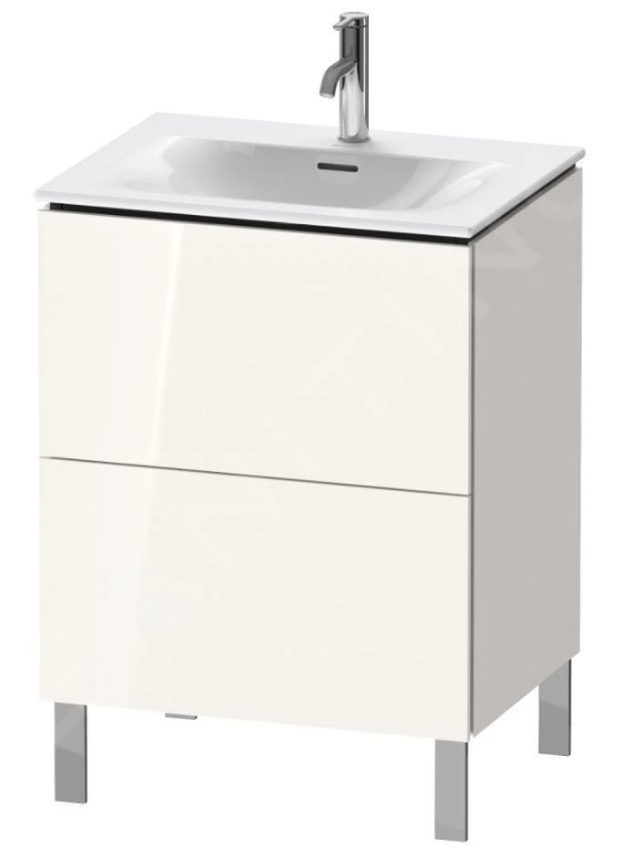 Duravit L-Cube - Wastafelonderkast 856x620x481 Mm, 2 Laden, Glanzend Wit LC659502222 1 Duravit L-Cube - Wastafelonderkast 856x620x481 Mm, 2 Laden, Glanzend Wit LC659502222