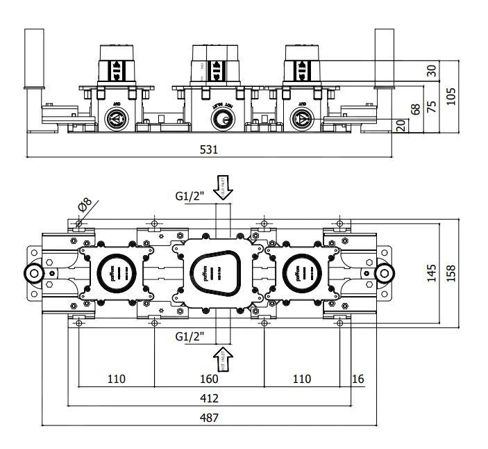 Paffoni Modular Box - Basisgarnituur Voor Inbouw Thermostaakranen MDBOX001 2 Paffoni Modular Box - Basisgarnituur Voor Inbouw Thermostaakranen MDBOX001 - Afbeelding 2