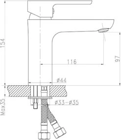 Novaservis Titania Smart - Wastafelkraan, Chroom 98001/1,0 -Badkamer Luxe f550474599d7e9ab95fd9906