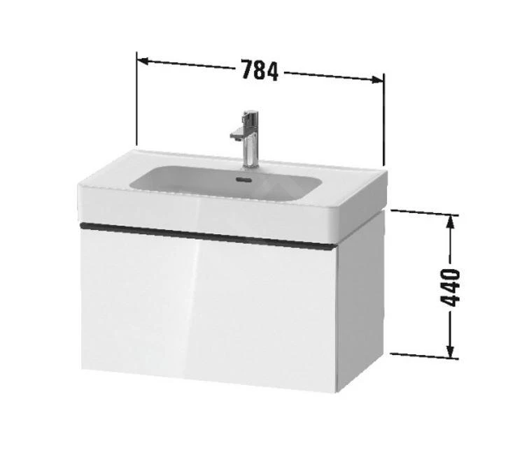 Duravit Ketho.2 - Wastafelkast 440x784x455 Mm, 1 Lade, Mat Wit K25083018180000 2 Duravit Ketho.2 - Wastafelkast 440x784x455 Mm, 1 Lade, Mat Wit K25083018180000 - Afbeelding 2