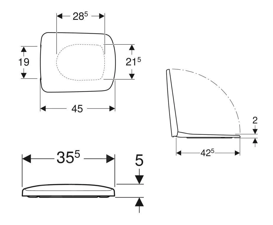 Geberit Selnova Compact - Wc Bril, Softclose, Wit 501.929.01.1 2 Geberit Selnova Compact - Wc Bril, Softclose, Wit 501.929.01.1 - Afbeelding 2