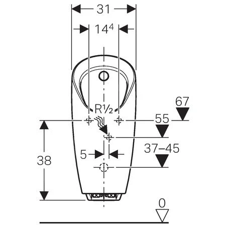 Geberit Urinoirs - Urinoir Preda Voor Geïntegreerd Besturing, Wit 116.075.00.1 2 Geberit Urinoirs - Urinoir Preda Voor Geïntegreerd Besturing, Wit 116.075.00.1 - Afbeelding 2