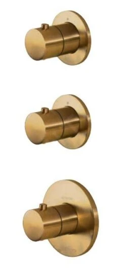 Paffoni Modular Box - Thermostatische Inbouwkraan, Voor 2 Uitgangen, Geborsteld Goud MDE018HGSP