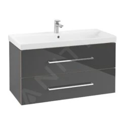 Villeroy & Boch Avento - Wastafelkast, 980x514x452 Mm, 2 Laden, Crystal Grey A89200B1