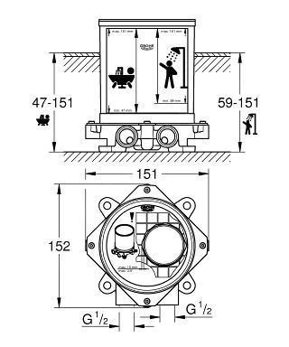 Grohe Veris F-Digital - Inbouwset DN 15 29086000 2 Grohe Veris F-Digital - Inbouwset DN 15 29086000 - Afbeelding 2