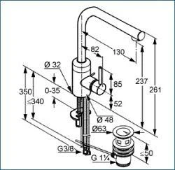Kludi Bozz - Wastafelkraan, Chroom 382940576 2 Kludi Bozz - Wastafelkraan, Chroom 382940576 - Afbeelding 2