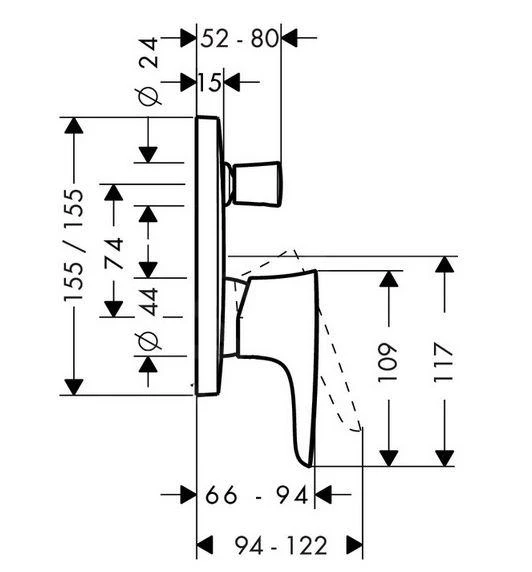 Hansgrohe PuraVida - Inbouw ééngreepsmengkraan, Wit/chroom 15447400 2 Hansgrohe PuraVida - Inbouw ééngreepsmengkraan, Wit/chroom 15447400 - Afbeelding 2