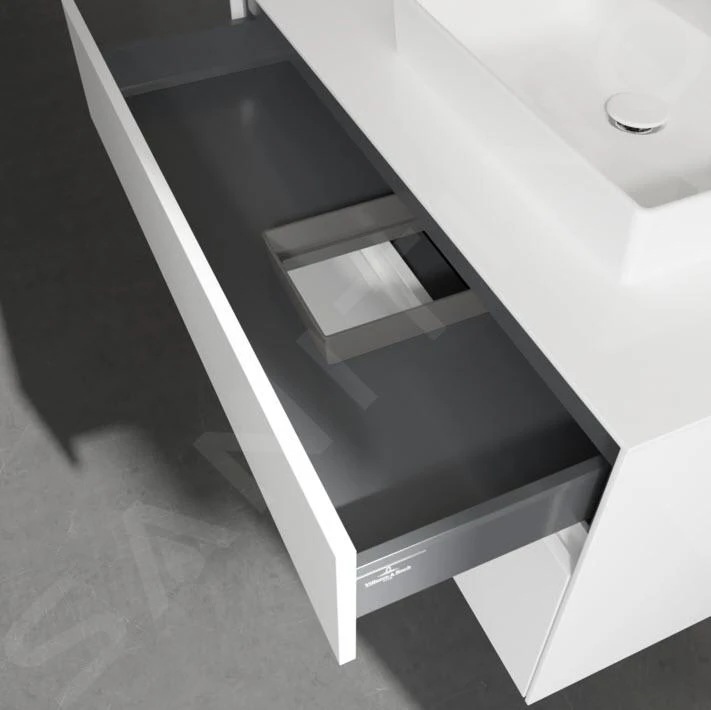 Villeroy & Boch Collaro - Wastafelonderkast, 1000x548x500 Mm, 2 Laden, Glossy White C01500DH 3 Villeroy & Boch Collaro - Wastafelonderkast, 1000x548x500 Mm, 2 Laden, Glossy White C01500DH - Afbeelding 3