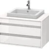 Duravit Ketho - Wastafelonderkast 496x800x550 Mm, 2 Laden, Glanzend Wit KT675402222