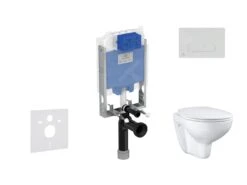 Ideal Standard ProSys - Toiletset- Inbouwreservoir, Closet, WC-zitting Bau Ceramic, Oleas M1 Bedieningsplaat, Rimless, Softclose, Mat Chroom ProSys80M SP137