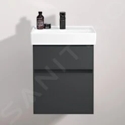 Villeroy & Boch Collaro - Wastafelkast, 460x546x374 Mm, 2 Laden, Mat Zwart C00600PD -Badkamer Luxe f97734e7fb3a72c00e12290c